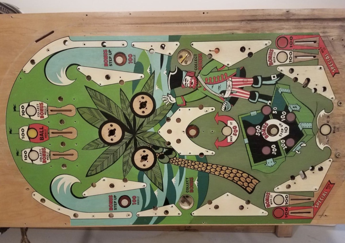 After restoration photo of a pinball machine