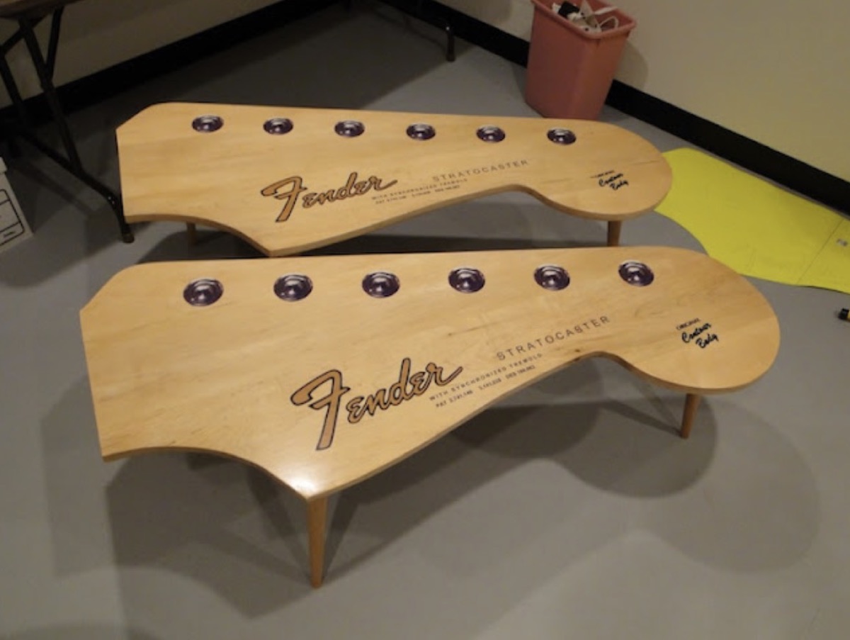 Pair of Fender Stratocaster tables